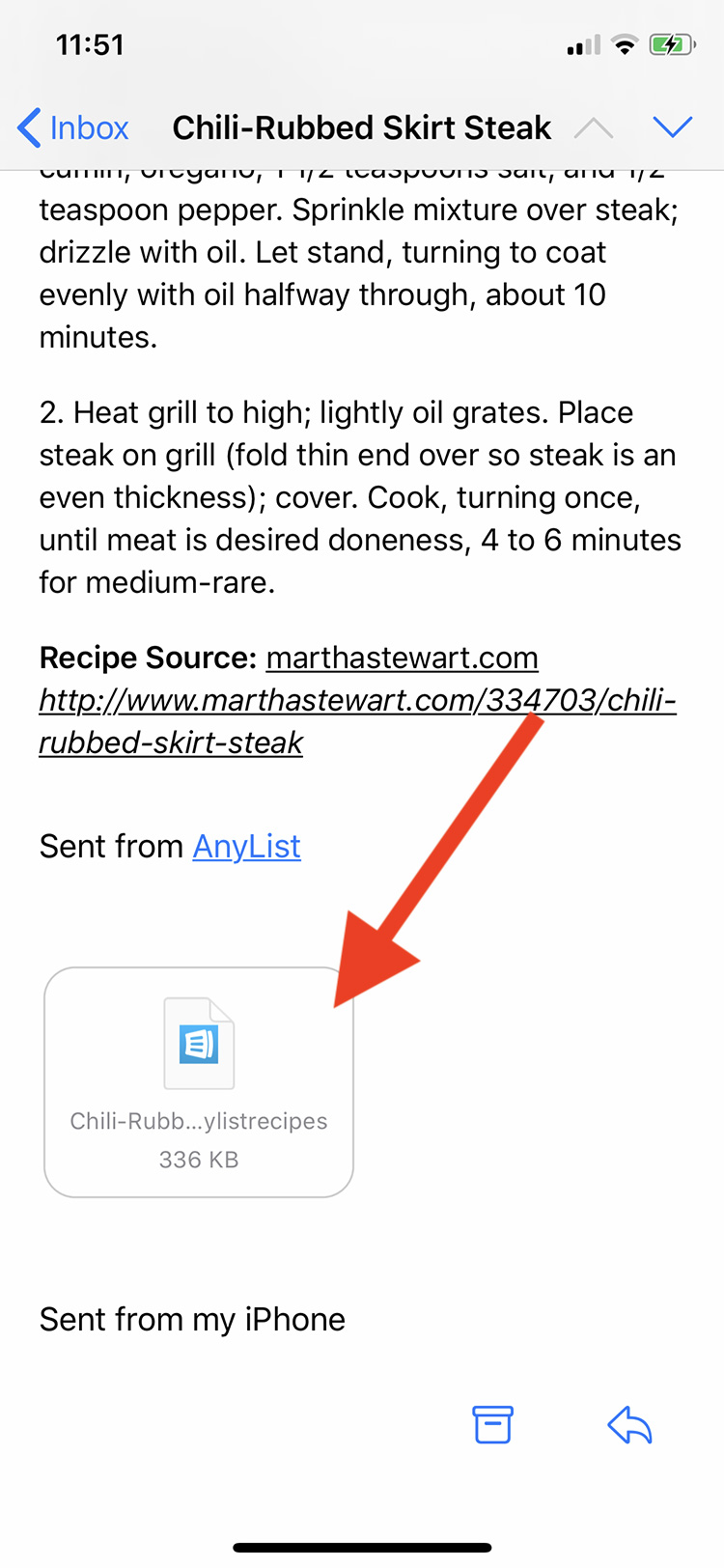 How do I send a recipe via email or AirDrop? - AnyList Help
